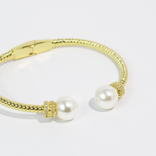 Load image into Gallery viewer, April26 Array - Treasure Jewels - Pearl Serenity Gold Bangle