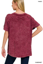 Load image into Gallery viewer, Zenana Ribbed Mineral Wash Tees