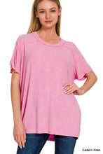 Load image into Gallery viewer, Zenana Ribbed Mineral Wash Tees