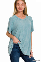 Load image into Gallery viewer, Zenana Ribbed Mineral Wash Tees