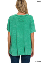 Load image into Gallery viewer, Zenana Ribbed Mineral Wash Tees