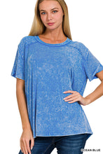 Load image into Gallery viewer, Zenana Ribbed Mineral Wash Tees