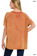 Load image into Gallery viewer, Zenana Ribbed Mineral Wash Tees