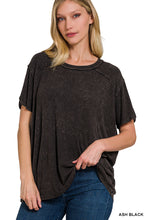 Load image into Gallery viewer, Zenana Ribbed Mineral Wash Tees