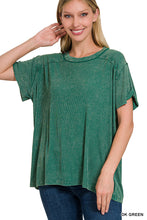 Load image into Gallery viewer, Zenana Ribbed Mineral Wash Tees