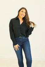 Load image into Gallery viewer, Grace + Emma Kathryn Classic Button-Up Black