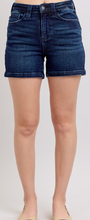 Load image into Gallery viewer, Judy Blue High Waist Back Flap Pocket Shorts- Dark Wash