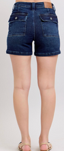 Load image into Gallery viewer, Judy Blue High Waist Back Flap Pocket Shorts- Dark Wash