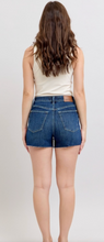 Load image into Gallery viewer, Judy Blue High Waist Criss-Cross Waistband Shorts- Dark Wash