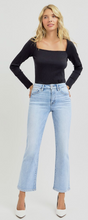 Load image into Gallery viewer, Risen Tummy Control High Rise Crop Straight Jeans – Light Wash Denim
