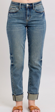Load image into Gallery viewer, Judy Blue Medium Rise Vintage Wash Boyfriend Double Roll Cuff