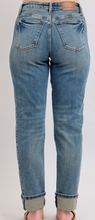 Load image into Gallery viewer, Judy Blue Medium Rise Vintage Wash Boyfriend Double Roll Cuff