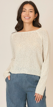 Load image into Gallery viewer, Light Knit Melange Boat Neck Sweater