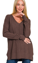 Load image into Gallery viewer, Zenana Cashmere Feel V-neck Sweater