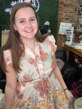 Load image into Gallery viewer, POL Patchwork Floral Tiered Maxi Dress Peach Floral