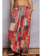 Load image into Gallery viewer, Boho Patchwork Wide-Leg Pants – Relaxed Fit Rayon Trousers for Women