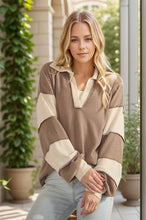 Load image into Gallery viewer, HEIMISH - LONG SLEEVE MANDARIN COLLAR SOLID CONTRAST TOP