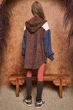 Load image into Gallery viewer, Davi & Dani - COLOR BLOCK BUTTON DOWN LONG SLEEVE HOODIE JACKET