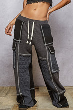 Load image into Gallery viewer, POL Quilted Casual Contrast Solid Knit Pants
