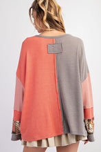 Load image into Gallery viewer, Easel Color Block Thermal Mineral Washed Pullover