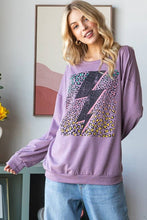 Load image into Gallery viewer, HEIMISH - LONG PUFF SLEEVE SOLID LIGHTNING PRINT TOP