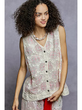 Load image into Gallery viewer, POL Embroidered Button-Front Sleeveless Top