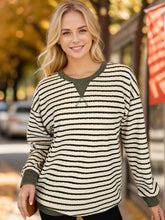 Load image into Gallery viewer, HEIMISH - LONG PUFF SLEEVE STRIPE PRINT TOP