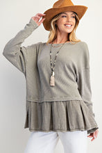 Load image into Gallery viewer, Easel Baby Rib Twill Ruffle Bottom Washed Tunic
