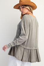 Load image into Gallery viewer, Easel Baby Rib Twill Ruffle Bottom Washed Tunic