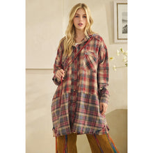 Load image into Gallery viewer, Oli & Hali Washed Plaid Button Down Hoodie Shirt | Women’s Oversized Flannel