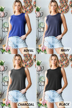 Load image into Gallery viewer, HEIMISH - SLEEVELESS SOLID URBAN RIBBED TOP