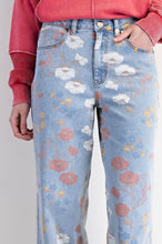 Load image into Gallery viewer, Easel Floral Printed Washed Stretch Twill Pants
