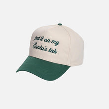Load image into Gallery viewer, “Put It On My Santa’s Tab” Embroidered Two-Tone Baseball Cap – Cotton Snapback