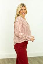 Load image into Gallery viewer, Grace + Emma Kathryn Classic Button-Up - Red Stripes