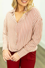 Load image into Gallery viewer, Grace + Emma Kathryn Classic Button-Up - Red Stripes