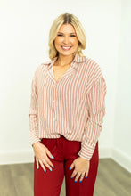 Load image into Gallery viewer, Grace + Emma Kathryn Classic Button-Up - Red Stripes