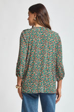 Load image into Gallery viewer, Dear Scarlett Lizzy Luxe Top- Hunter Green Floral
