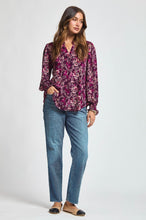 Load image into Gallery viewer, Dear Scarlett Lizzy Smocked Top - Wine Floral