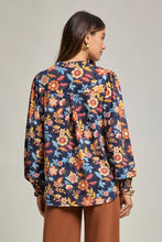 Load image into Gallery viewer, Dear Scarlett Lizzy Smocked Top - Navy Floral