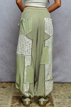 Load image into Gallery viewer, POL Solid Pattern Patch Detail Rib Knit Jogger Pants