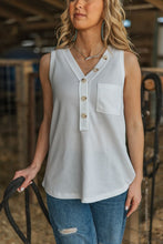 Load image into Gallery viewer, Andree By Unit 5 Button Down Waffle Tank Top