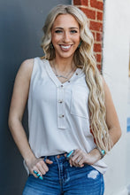 Load image into Gallery viewer, Andree By Unit 5 Button Down Waffle Tank Top