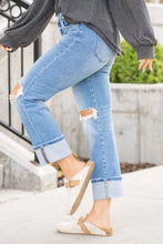 Load image into Gallery viewer, Risen Tummy Control Mid-Rise Crop Straight Jeans – Medium Wash | Flattering Denim