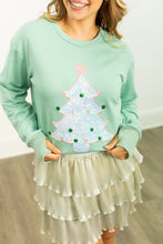 Load image into Gallery viewer, Grace + Emma Christmas Tree Sequin Patch Sweatshirt