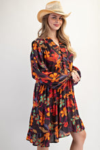 Load image into Gallery viewer, Easel Floral Printed Rayon Gauze Tiered Dress