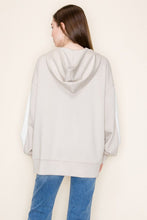 Load image into Gallery viewer, White Birch Oversized Hoodie Women – Beige Contrast Sleeve Casual Hoodie