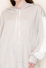 Load image into Gallery viewer, White Birch Oversized Hoodie Women – Beige Contrast Sleeve Casual Hoodie