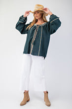 Load image into Gallery viewer, Easel Embroidery Detailing Rayon Linen Top