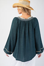 Load image into Gallery viewer, Easel Embroidery Detailing Rayon Linen Top