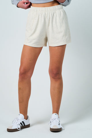 Heathered Knit Lounge Shorts – Comfy Cotton Blend- Heather Grey